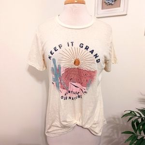 Joei & I Grand Canyon Desert Twist Knot Top Pastel Yellow Medium